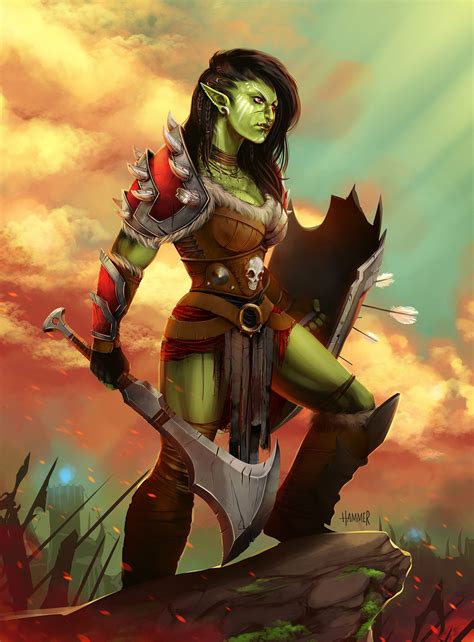 If you look at any of the official artwork for orcs, theyre not exactly ugly, just brutish. . Beautiful half orc female art